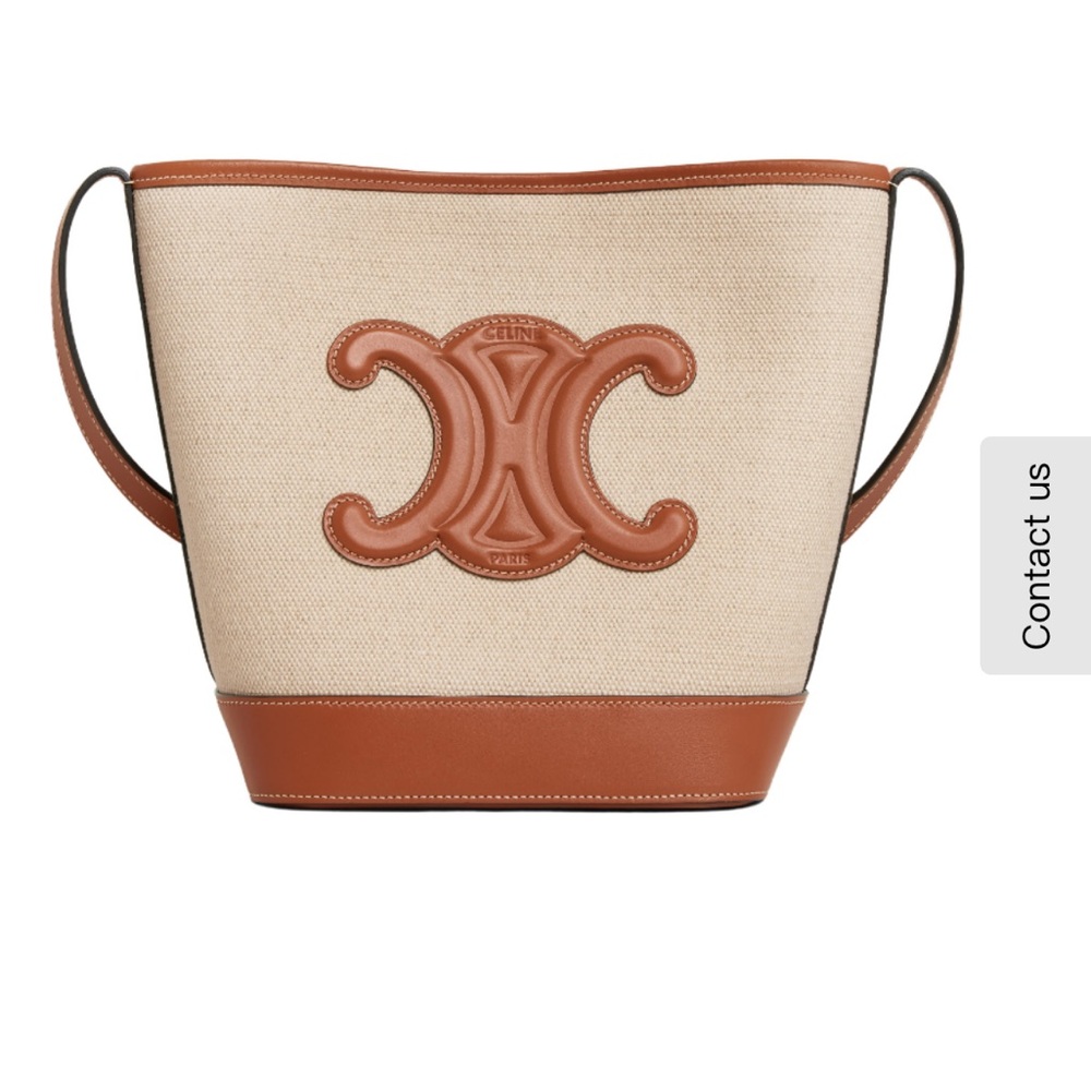 Celine SMALL BUCKET CUIR TRIOMPHE in TEXTILE AND CALFSKIN